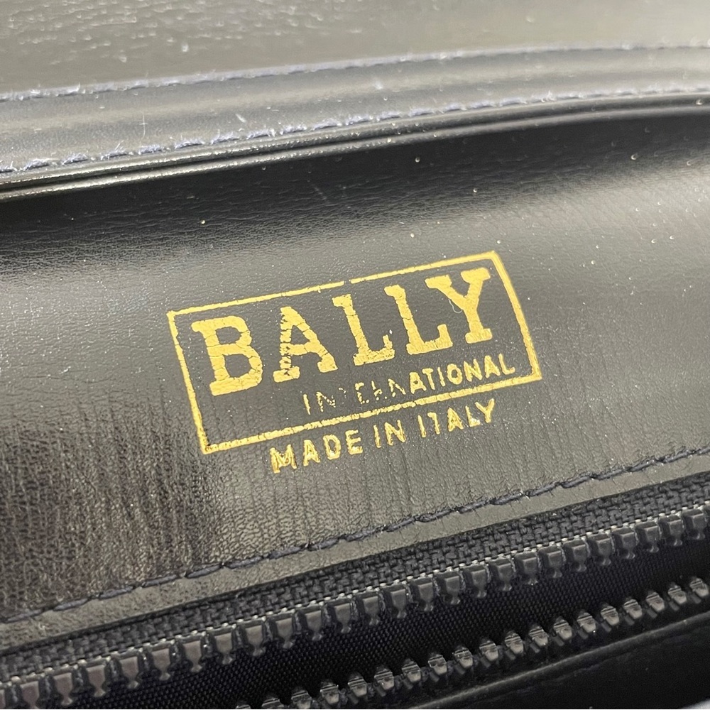 Bally vintage dark navy blue leather turnlock flap shoulder bag - Picture 10 of 14